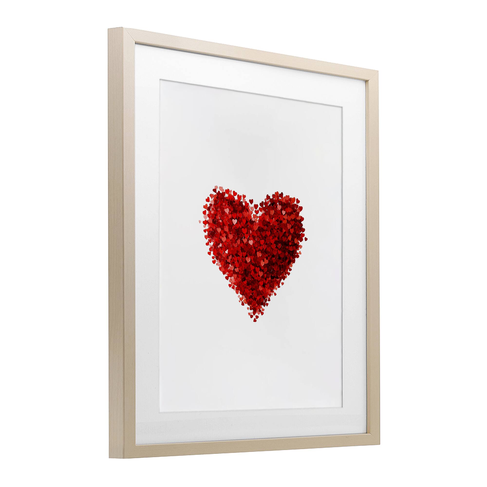 Stupell Industries Cluster of Hearts Shape Framed Print Under Glass Wall Art